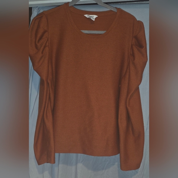Nine West Tops - Nine West Dark Orange Puffy Long Sleeve Top